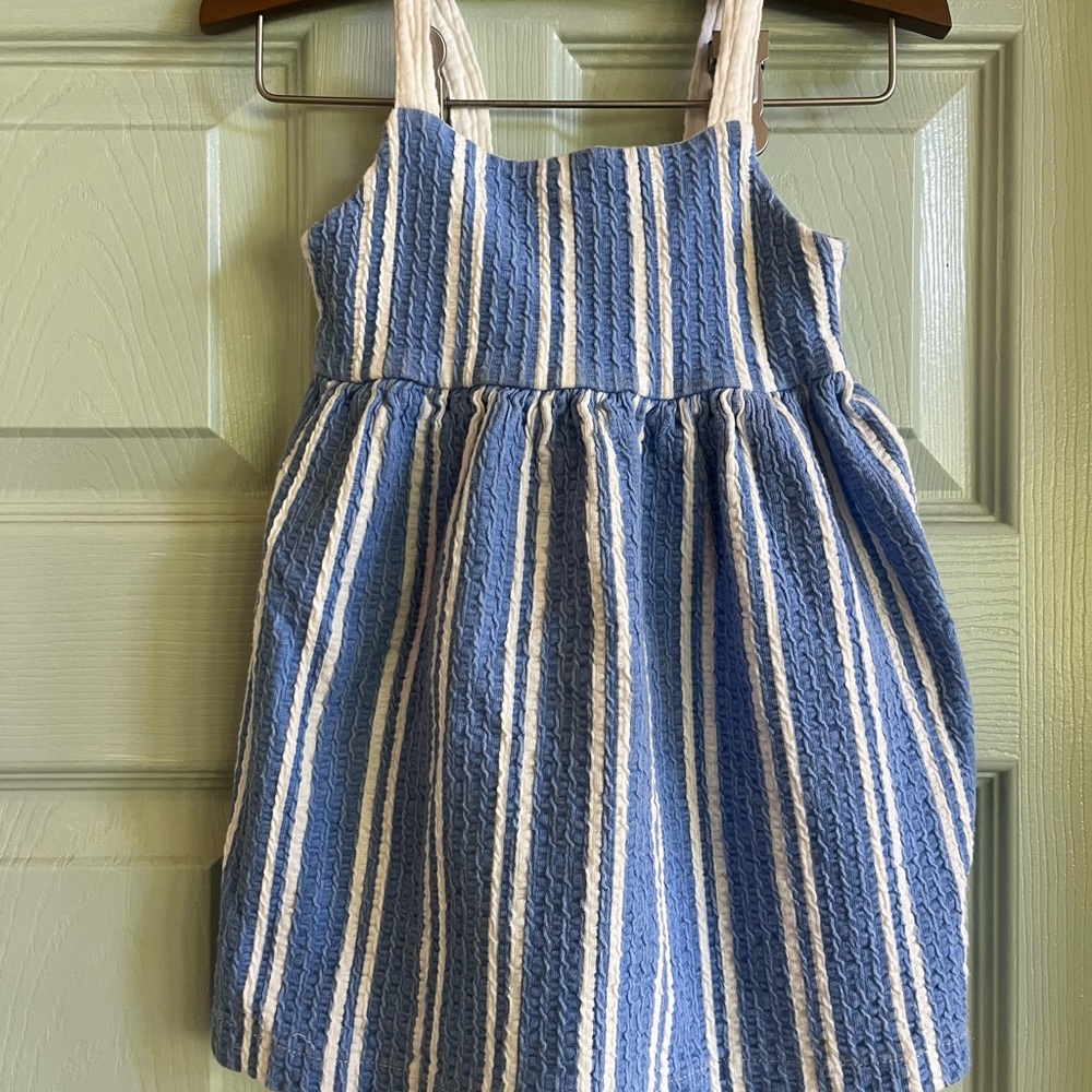 Girls Blue and White Striped Sleeveless Top
